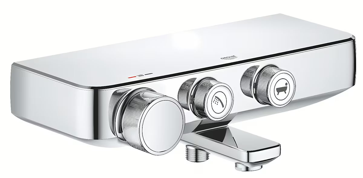 Chromová termostatická vanová baterie Grohe Grohtherm SmartControl pro přepínání mezi vanou a sprchou