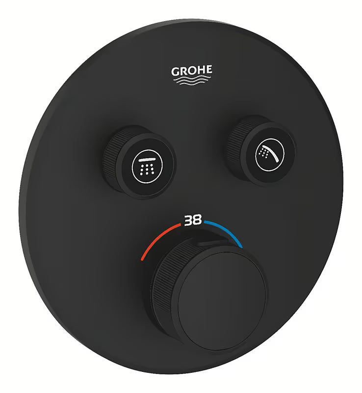 Podomítková sprchová baterie Grohe SmartControl v provedení phantom black s tlačítkovým ovládáním