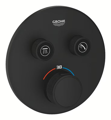 Podomítková sprchová baterie Grohe SmartControl v provedení phantom black s tlačítkovým ovládáním