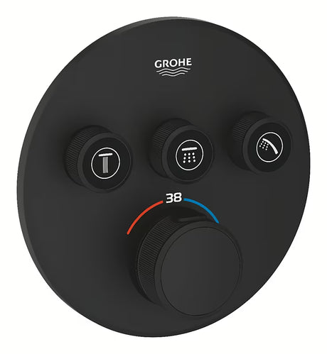 Podomítková sprchová baterie Grohe SmartControl v provedení phantom black s tlačítkovým ovládáním