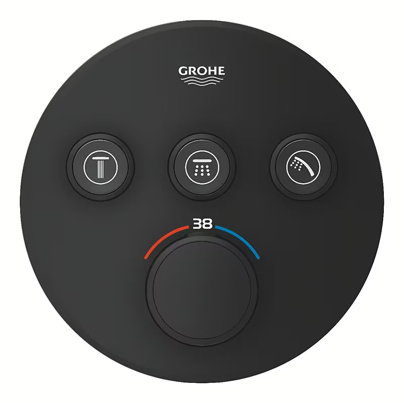 Podomítková sprchová baterie Grohe SmartControl v provedení phantom black s tlačítkovým ovládáním