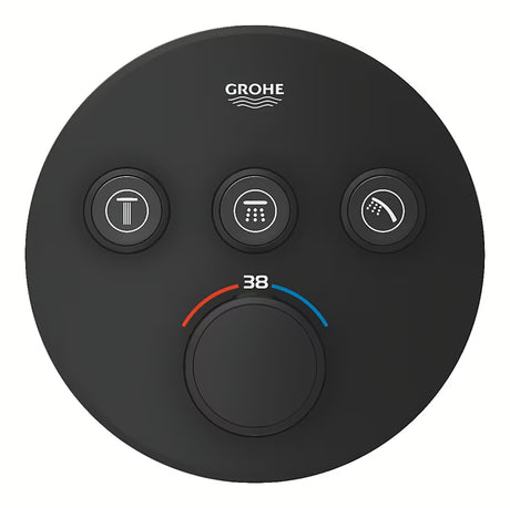 Podomítková sprchová baterie Grohe SmartControl v provedení phantom black s tlačítkovým ovládáním