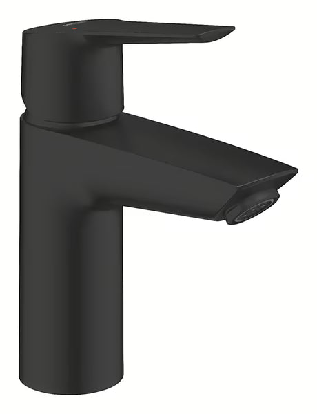 Černá matná umyvadlová baterie Grohe Start 2021 s pákovým ovládáním a hladkým tělem.