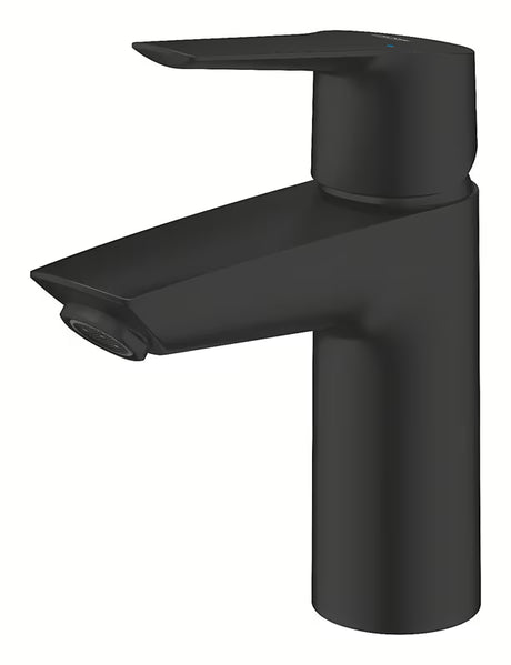 Černá matná umyvadlová baterie Grohe Start 2021 s pákovým ovládáním a hladkým tělem.