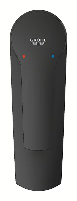 Černá matná umyvadlová baterie Grohe Start 2021 s pákovým ovládáním a hladkým tělem.