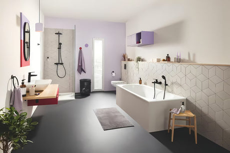 Nástěnná vanová baterie Grohe Start 2021 v matně černém provedení s pákovým ovládáním