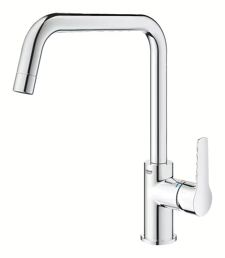 Chromová páková dřezová baterie Grohe Start s vysokou otočnou U výpustí