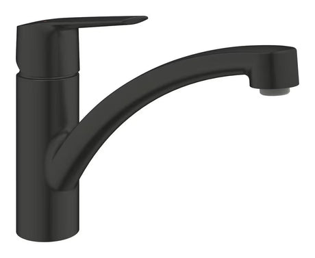 Matně černá páková dřezová baterie Grohe Start s nízkou otočnou výpustí