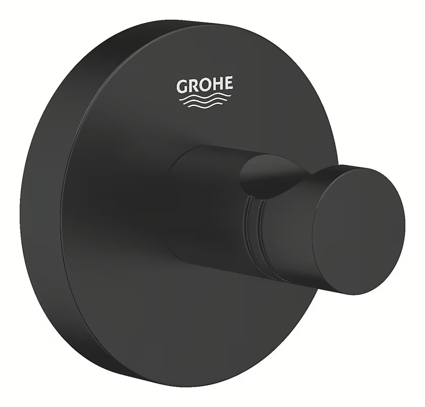 Chromo spalvos metalinis kabliukas Grohe Start Accessories su paslėptu tvirtinimu.