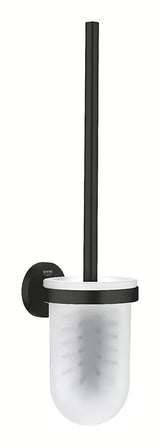 Nástěnná WC štětka Grohe Start Accessories v chromovém provedení se sklem a skrytým upevněním.