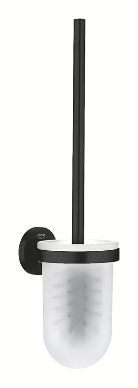 Nástěnná WC štětka Grohe Start Accessories v chromovém provedení se sklem a skrytým upevněním.