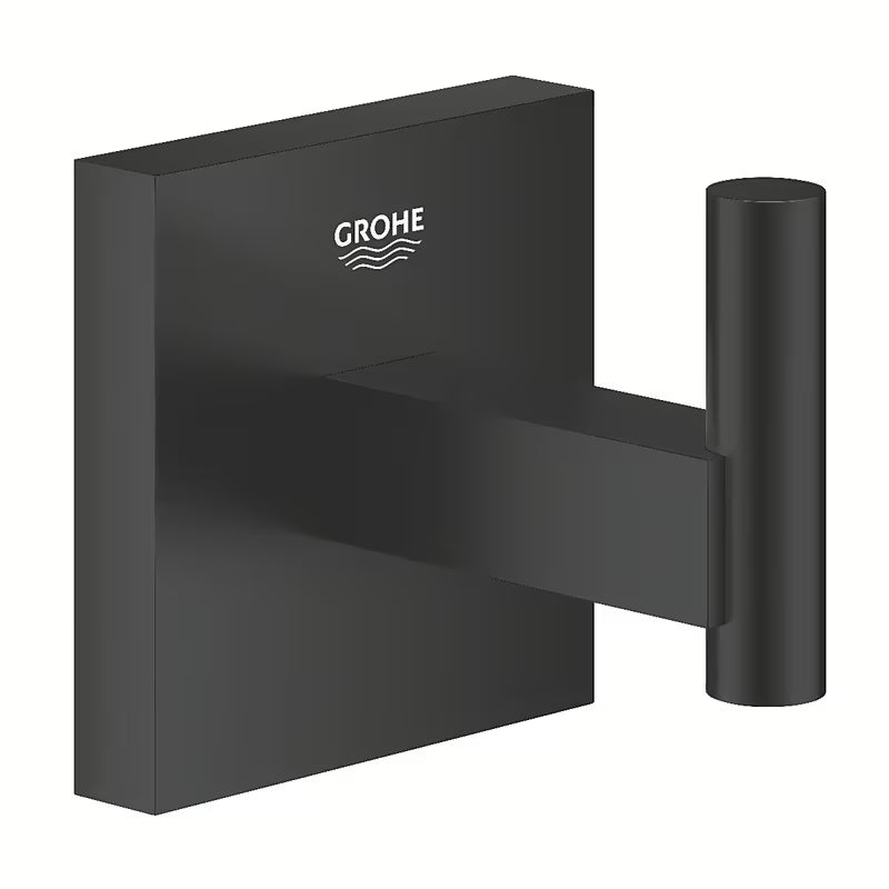 Koupelnový háček Grohe Start Cube v matné černé barvě se skrytým upevněním