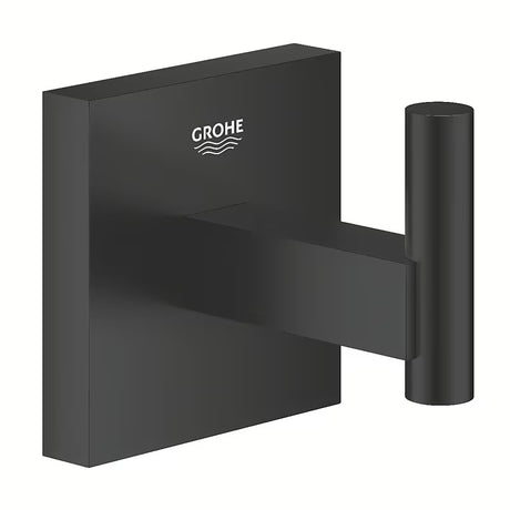 Koupelnový háček Grohe Start Cube v matné černé barvě se skrytým upevněním