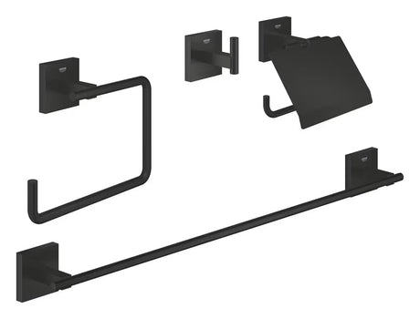 Grohe Start Cube sada koupelnových doplňků v matné černé se skrytým upevněním