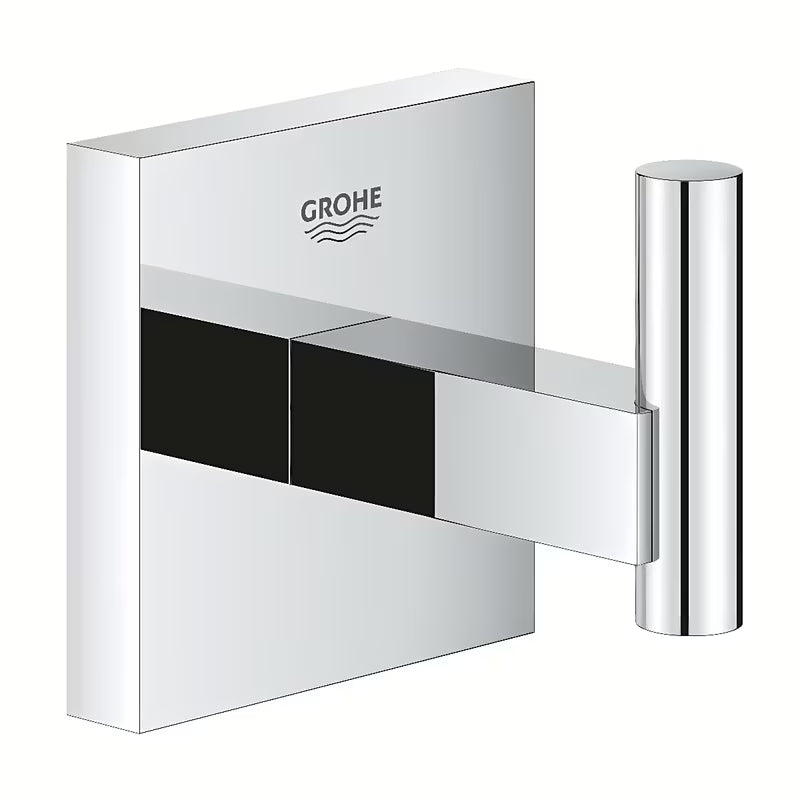 Kovový háček Grohe Start Cube Accessories v chromovém provedení se skrytým upevněním.