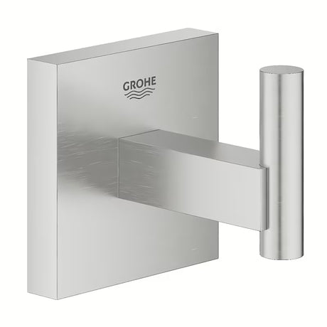 Kovový koupelnový háček Grohe Start Cube Accessories v provedení supersteel se skrytým upevněním