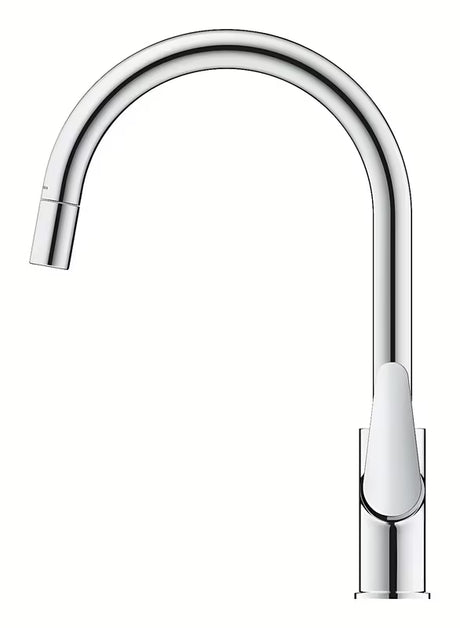 Chromová dřezová baterie Grohe Start Curve s vysokou otočnou výpustí a výsuvnou sprchou