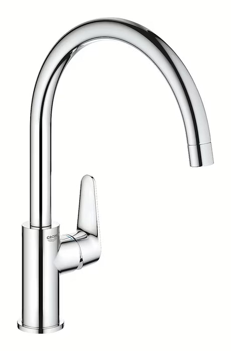 Chromová páková dřezová baterie Grohe Start Curve s vysokou otočnou výpustí