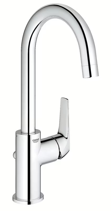 Chromová umyvadlová baterie Grohe Start Flow s vysokou otočnou výpustí a pákovým ovládáním