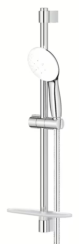 Sprchový set Grohe Tempesta v chromu s tyčí, kovovou hadicí a poličkou GROHE EasyReach