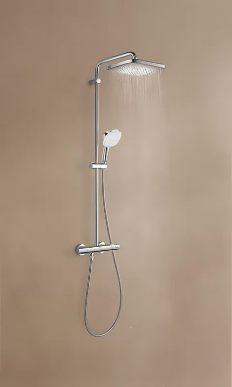 Sprchový systém Grohe Tempesta Cube System s termostatickou baterií v chromu, hlavovou a ruční sprchou