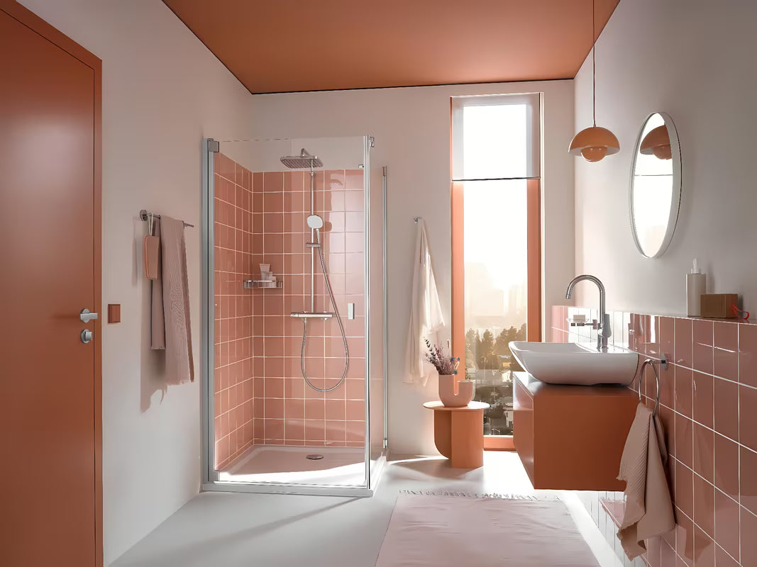 Sprchový systém Grohe Tempesta Cube System s termostatickou baterií v chromu, hlavovou a ruční sprchou