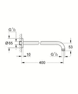 Sprchové rameno Grohe Tempesta new v provedení chrome s rozpětím 400 mm