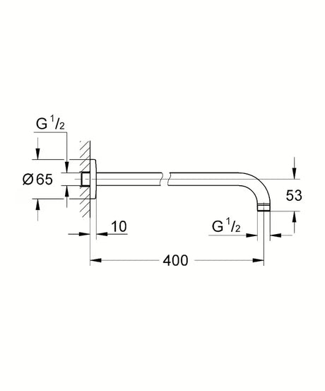 Sprchové rameno Grohe Tempesta new v provedení chrome s rozpětím 400 mm
