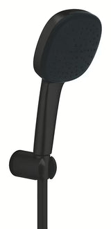 Sprchový set Grohe Vitalio Comfort 110 v matně černé s ruční sprchou, hadicí 1750 mm a nástěnným držákem.