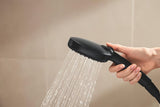 Matně černý sprchový systém Grohe Vitalio Comfort 250 s termostatickou baterií, hlavovou a ruční sprchou