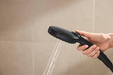 Matně černý sprchový systém Grohe Vitalio Comfort 250 s termostatickou baterií, hlavovou a ruční sprchou
