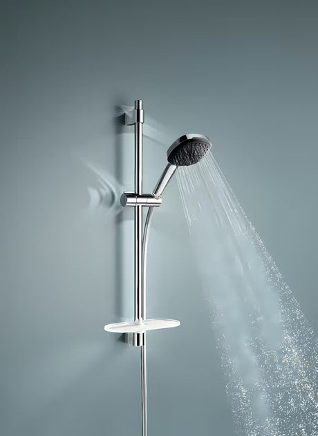 Grohe Vitalio Comfort chromový sprchový set s ruční sprchou, tyčí, hadicí a přihrádkou