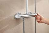 Grohe Vitalio Comfort System sprchový systém s termostatickou baterií v chromu s hlavovou a ruční sprchou