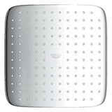 Čtvercová hlavová sprcha Grohe Vitalio Comfort 250 Cube v chromu s proudem Rain a bílým zadním krytem.