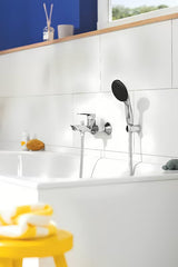 Chromuotas vonios dušo komplektas Grohe Vitalio Start su rankiniu dušu, 1750 mm žarna ir sieniniu laikikliu