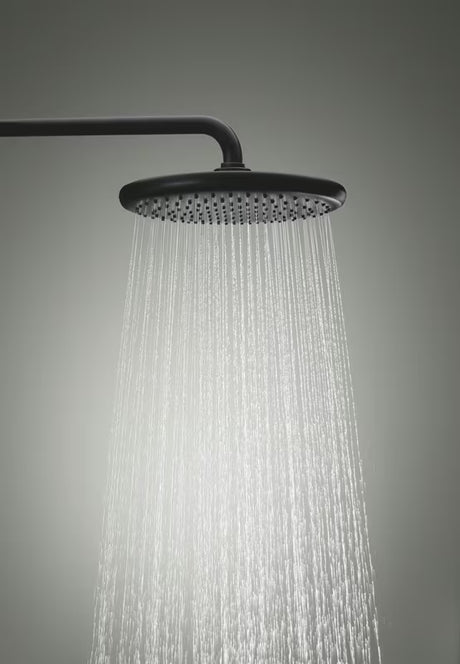 Matně černý sprchový systém Grohe Vitalio Start System s hlavovou a ruční sprchou a vanovým termostatem
