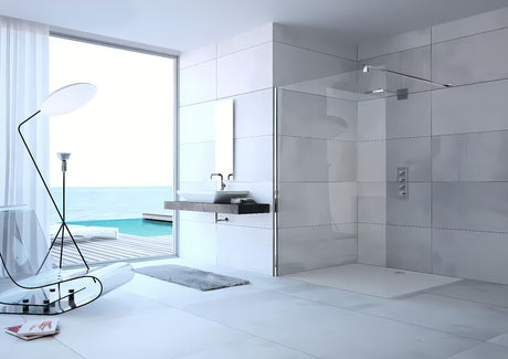 Sprchová zástěna Walk-In Hüppe Design pure 90 cm v chromu lesklém s čirým sklem