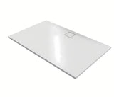 Bílá matná obdélníková sprchová vanička Hüppe EasyFlat 180x90 cm z litého mramoru s nízkým profilem