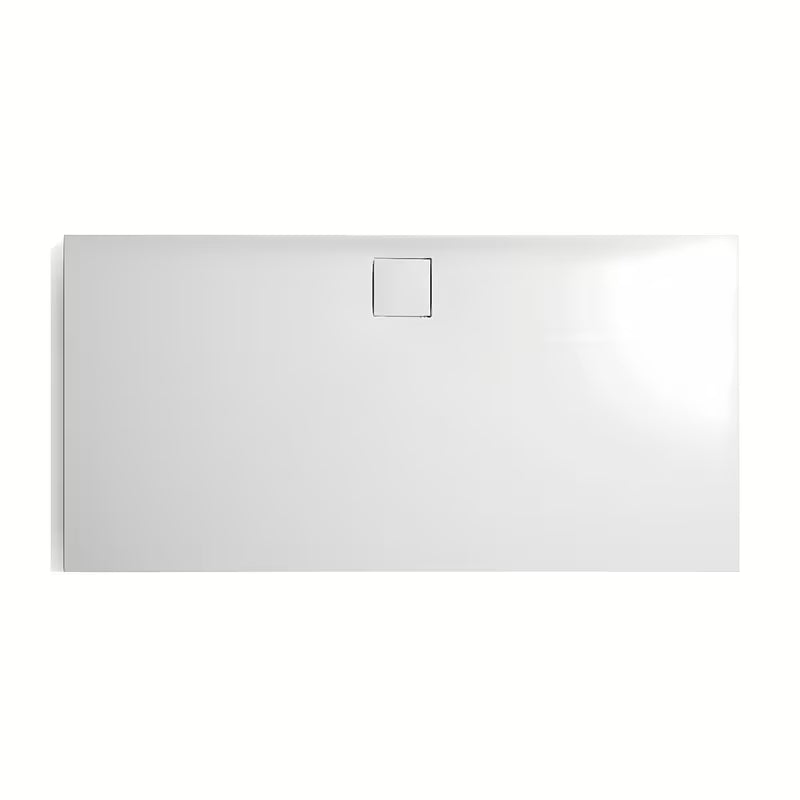 Bílá matná obdélníková sprchová vanička Hüppe EasyFlat 180x90 cm z litého mramoru s nízkým profilem