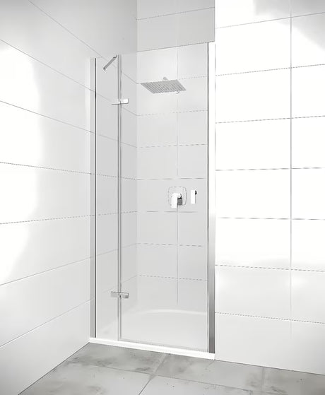 Bezrámové sprchové dveře Hüppe Strike New 80 cm s čirým sklem a lesklým chromovým profilem
