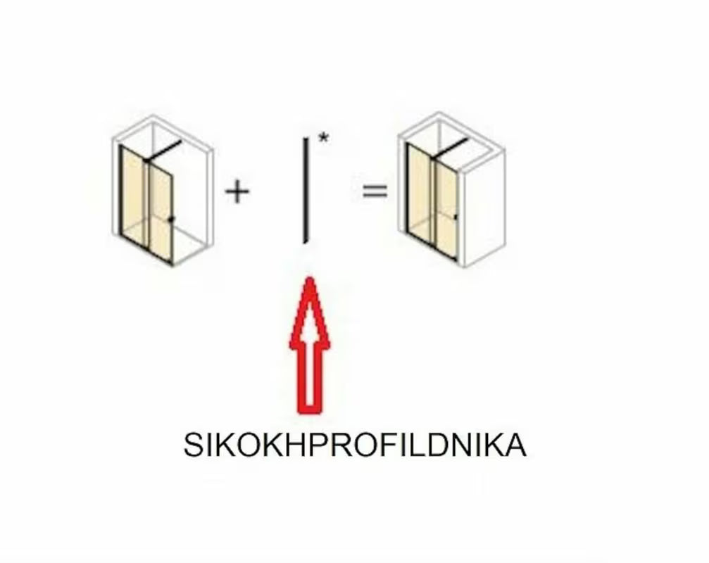 Doplňkový profil Hüppe Strike New v černo-matném provedení pro usazení dveří do niky.