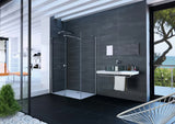Sprchová zástěna Walk-In Hüppe Xtensa 140 cm v lesklém chromu s čirým sklem a posuvným otevíráním
