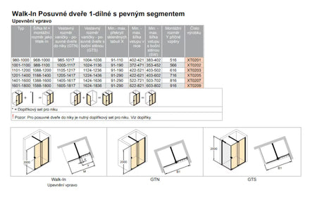 Sprchová zástěna Walk-In Hüppe Xtensa pure 140 cm v lesklém chromu s čirým sklem a posuvným systémem.
