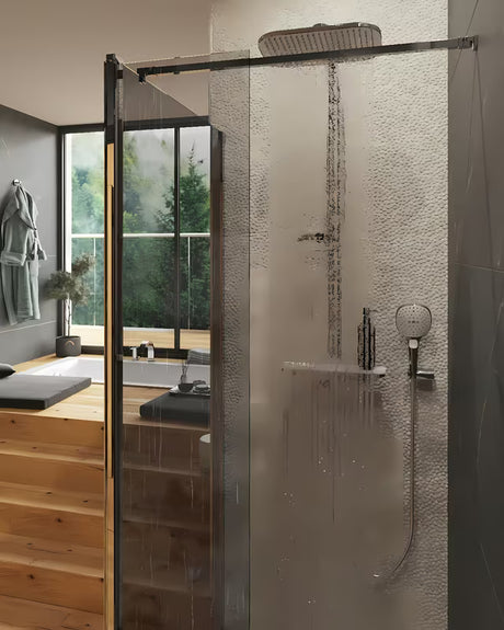 Hansa Emotion sprchový systém s termostatickou baterií Wellfit v provedení bílá chrom s hlavovou a ruční sprchou.