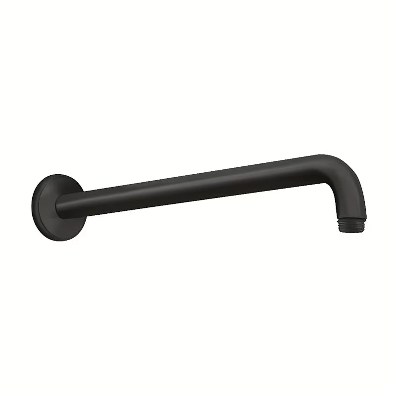 Černo-matné sprchové rameno Hansgrohe na stěnu s délkou 389 mm v kulatém designu.
