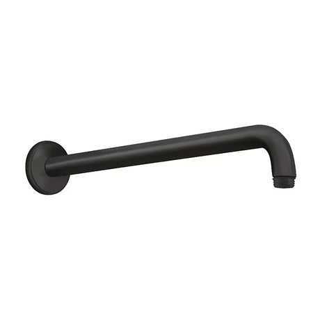 Černo-matné sprchové rameno Hansgrohe na stěnu s délkou 389 mm v kulatém designu.