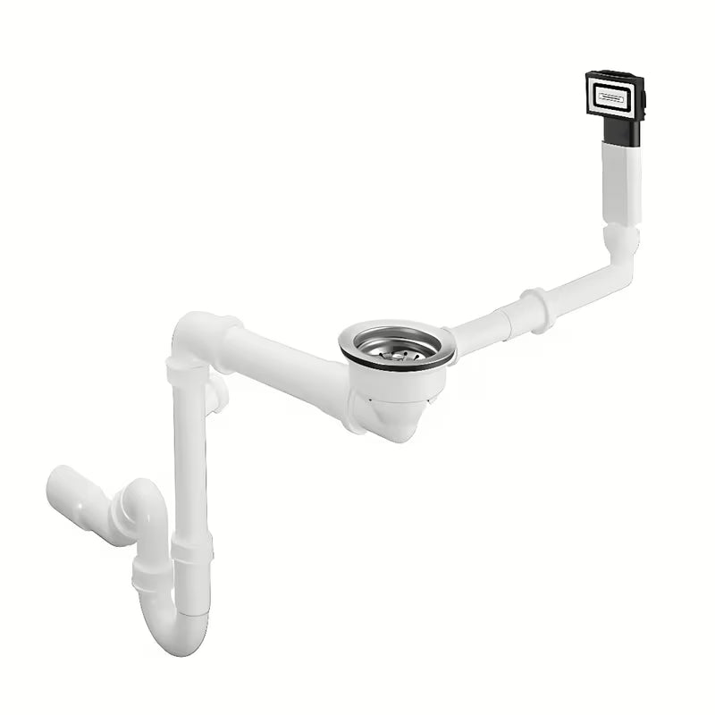 Hansgrohe D16-10 manuální sifon ke dřezu v chromu s přepadem a kovovým sítkem