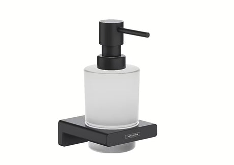 Hansgrohe AddStoris nástěnný dávkovač tekutého mýdla s držákem v matné černé barvě