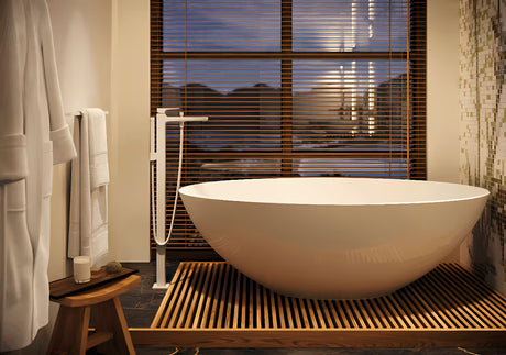Nástěnný držák ručníků Hansgrohe AddStoris v matné bílé barvě s minimalistickým designem