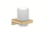 Hansgrohe AddStoris držák skleničky a kartáčků s neprůsvitným skleněným pohárkem v kartáčovaném bronzu